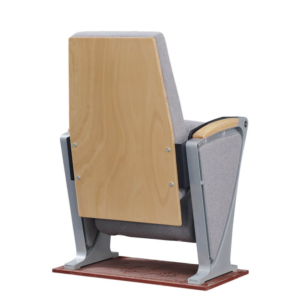 Aluminum leg auditorium chair with front swivel writing tablet