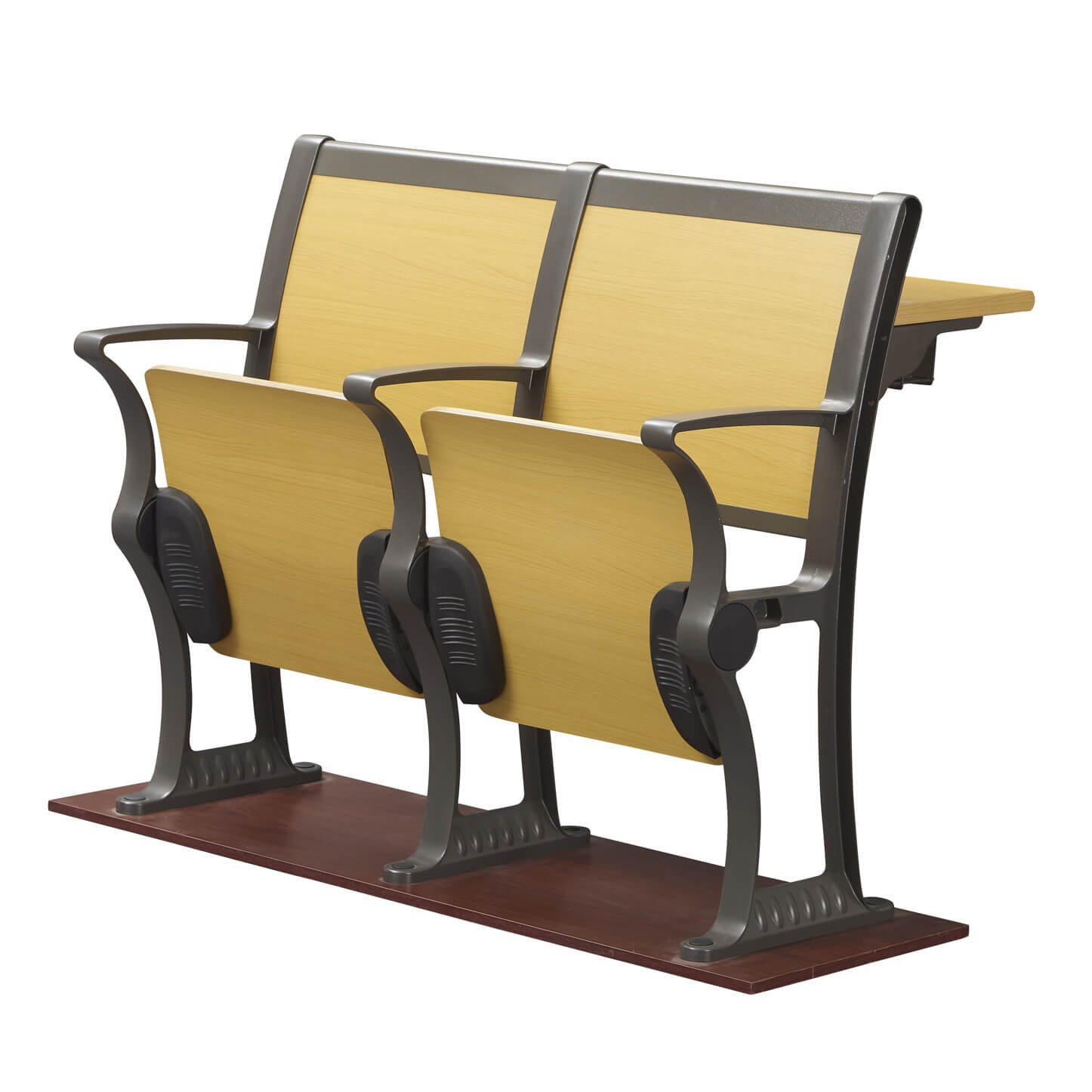 Classroom seating with integrated desk and laminated finish