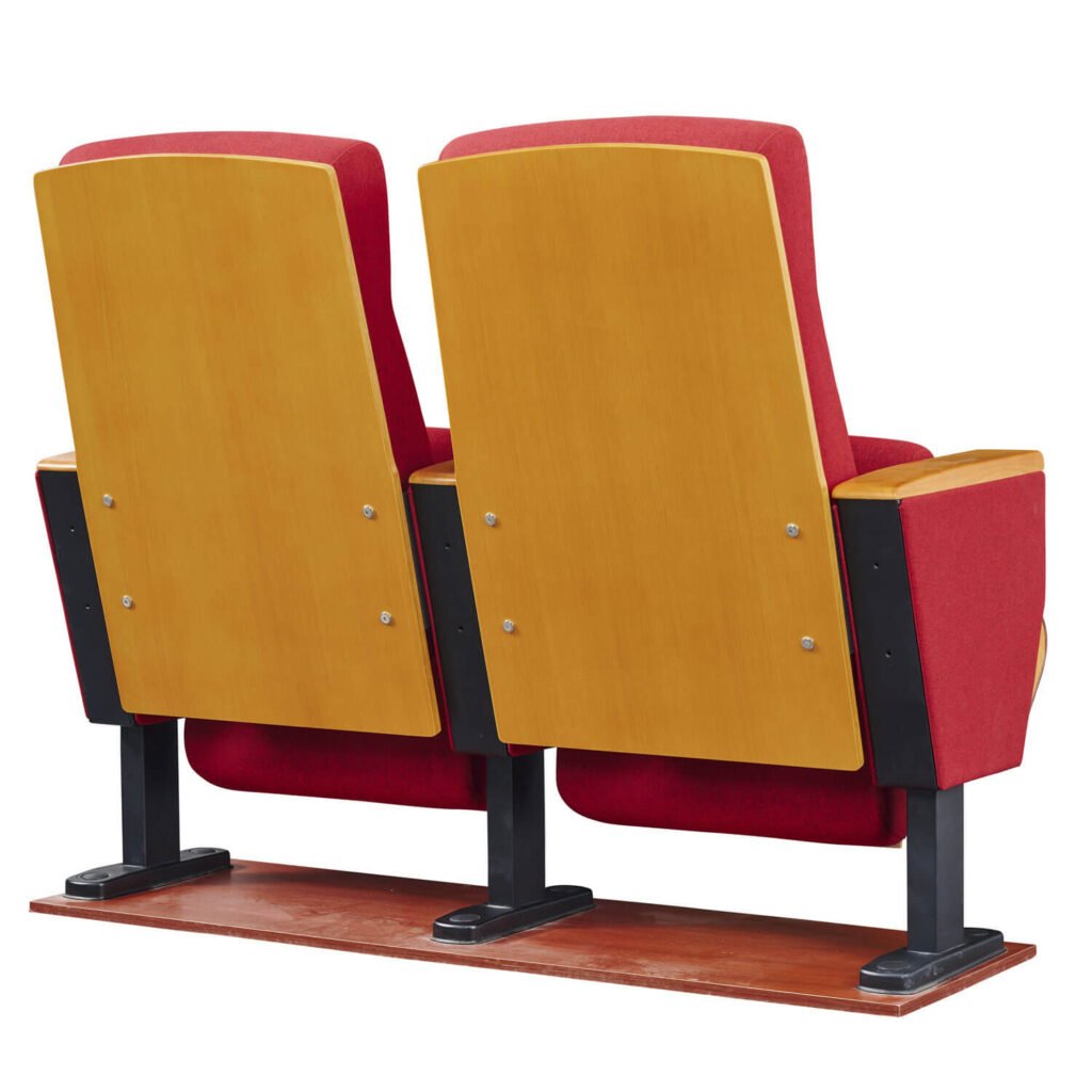 Fixed seating for training rooms with front writing pad