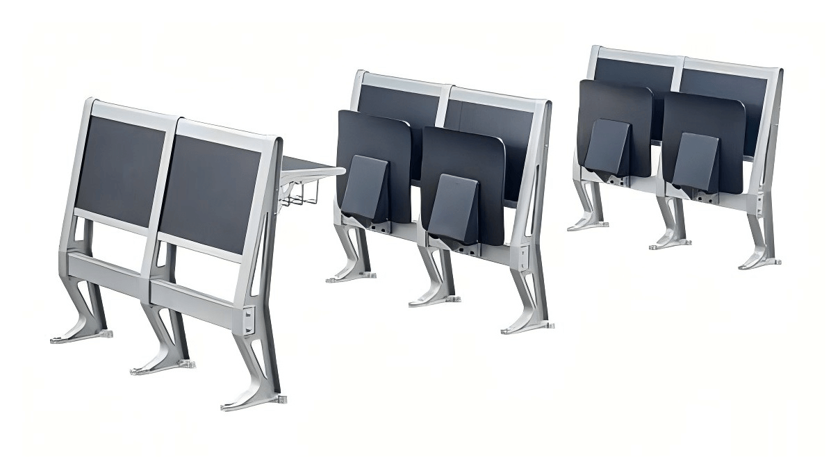 Lecture chair with foldable tablet and book basket