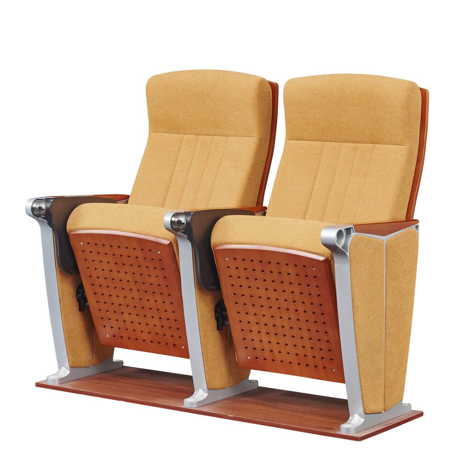 Premium Yeplley theater chair featuring patented aluminum alloy base and upholstered finish