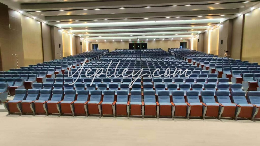 Side view of fixed auditorium chair installed in Malaysia project