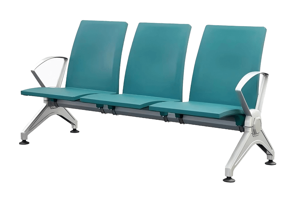 3-seater bench seating for waiting area with optional middle armrests