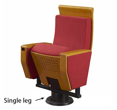 Modern Single-Leg Auditorium Chair with Comfortable Cushion