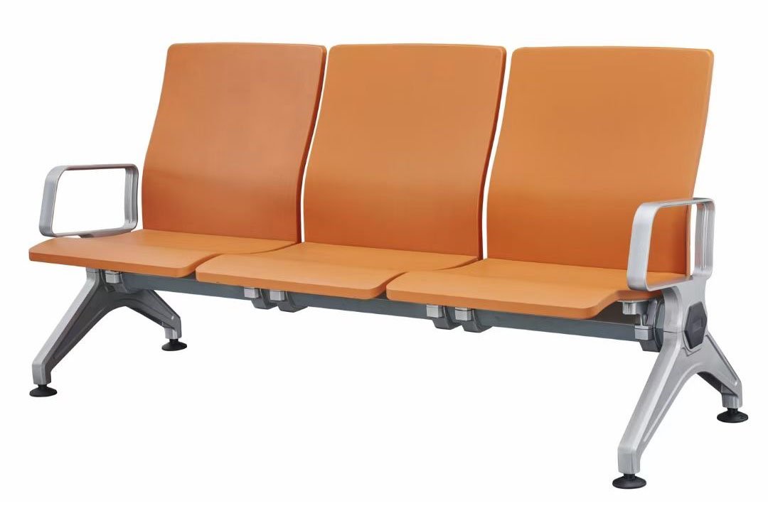 Waiting area bench seating with molded PU seats and aluminum alloy frame