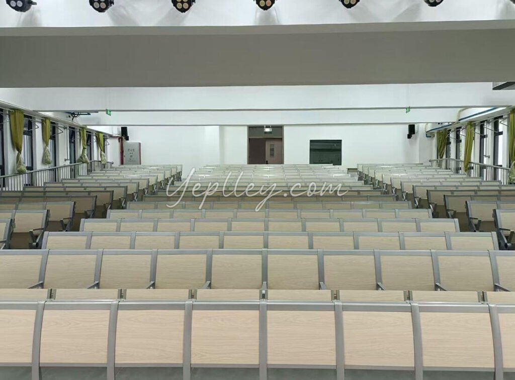aluminum-leg lecture hall chair with rear writing tablet in Shenzhen school