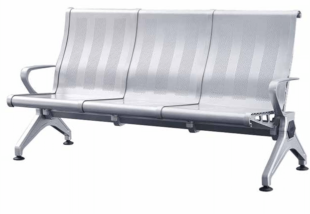 Durable steel bench seating with aluminum alloy frame and optional PU cushions