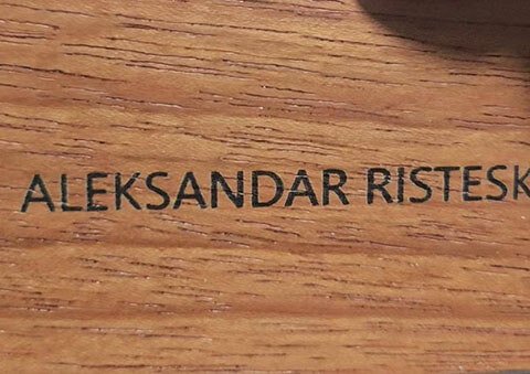 Laser Engraving logo on theater chair