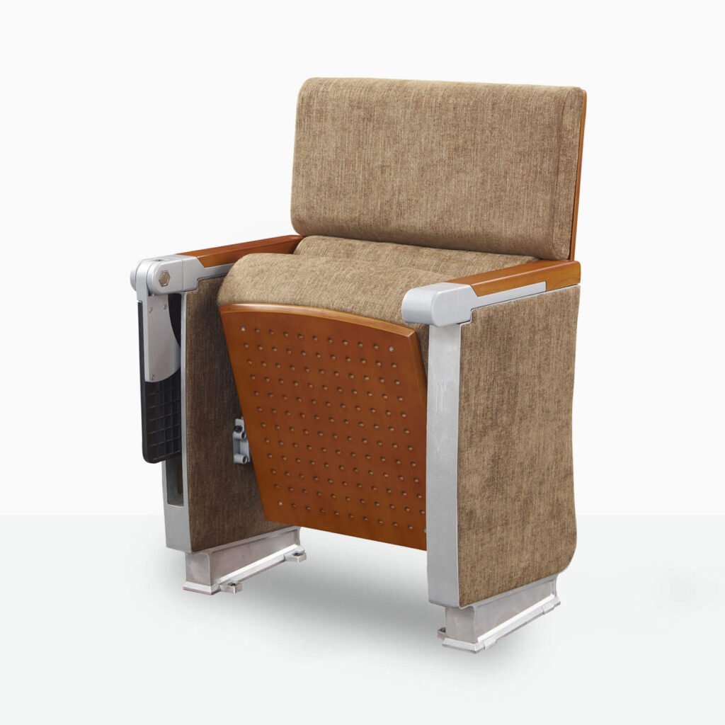 Aluminum leg auditorium chair with front swivel tablet
