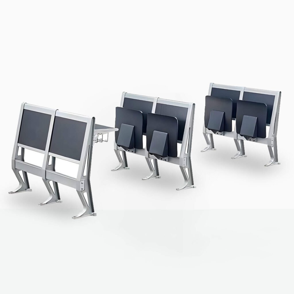 Auto-return seat classroom chair without armrest