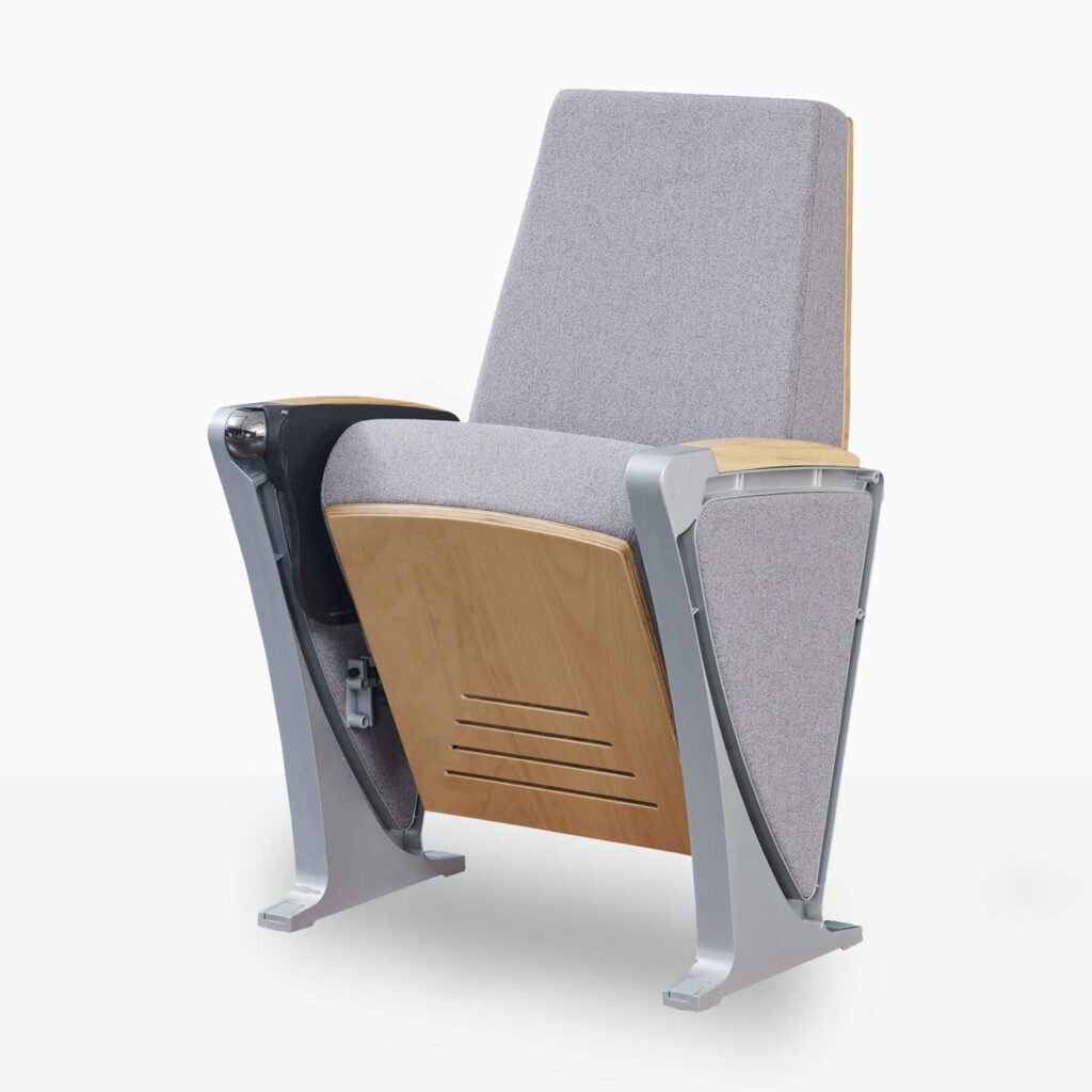 Fixed auditorium seating with molded foam and plywood shell