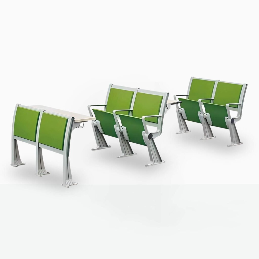 Training room chair with scratch-resistant molded cushion