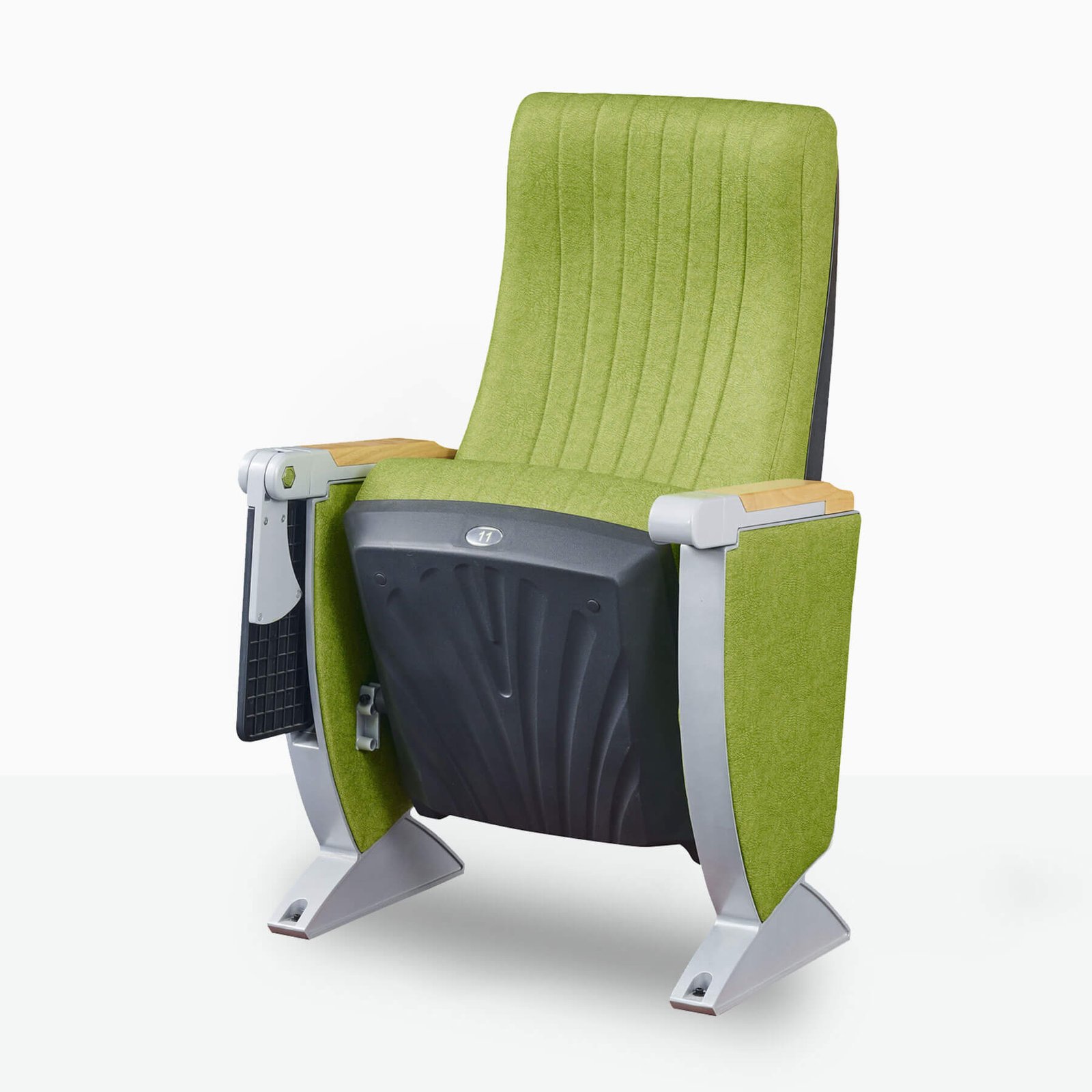 Auditorium chair with molded PP plastic back and seat cover