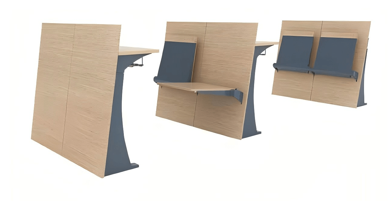 Lecture chair with backrest writing table