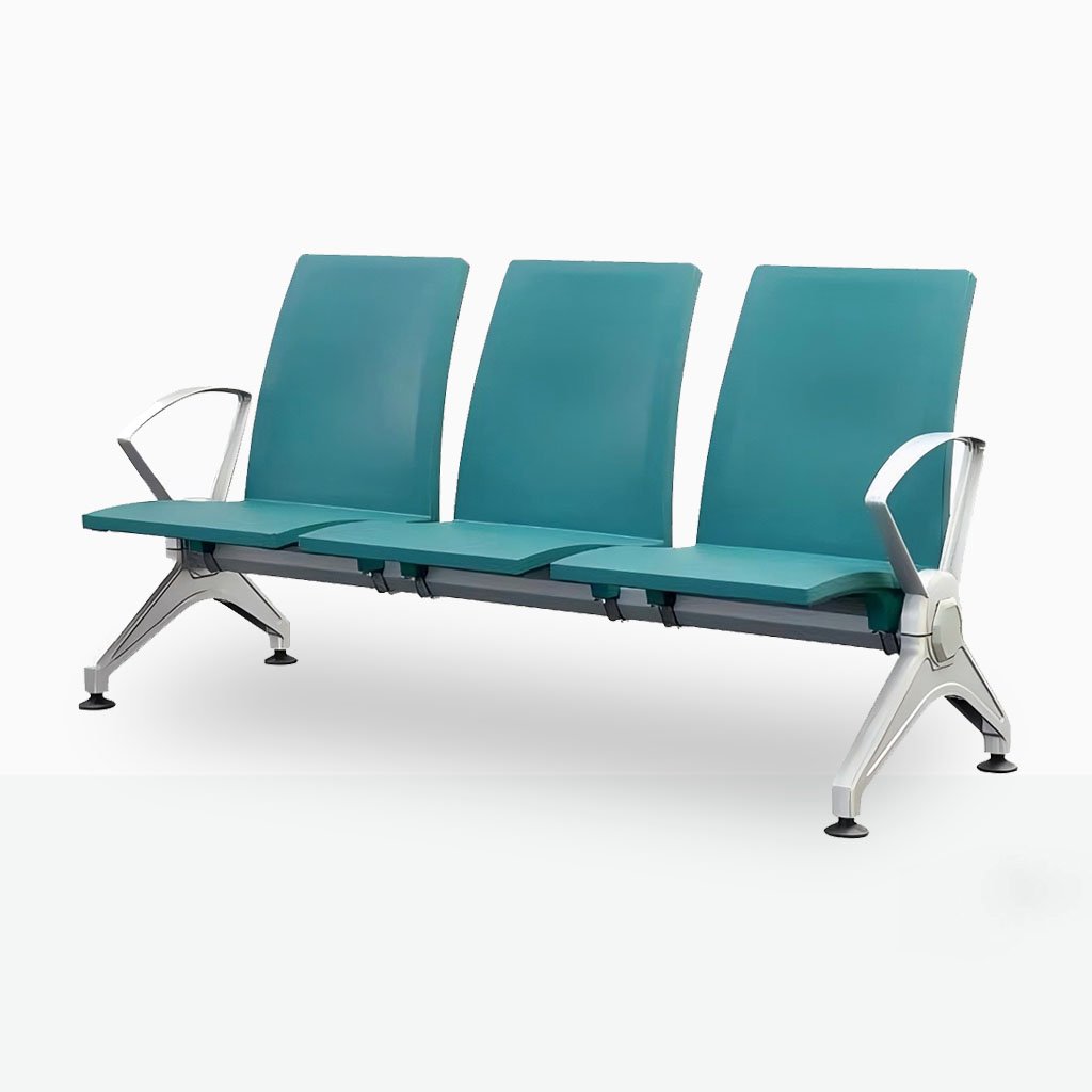 Bench seating for waiting area with molded PU seat and aluminum alloy legs