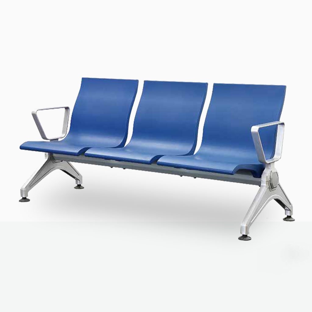 Waiting area seating benches with molded PU seat and aluminum alloy legs