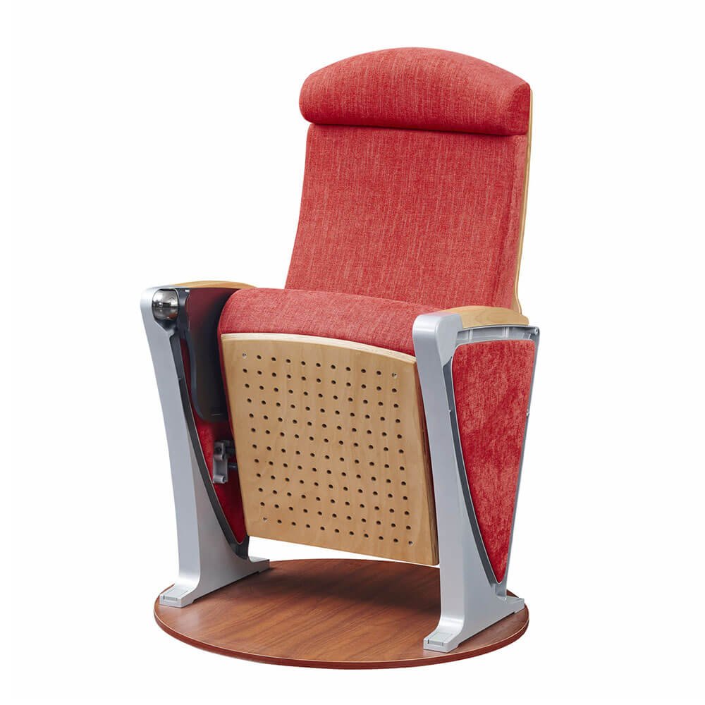 Aluminum alloy leg auditorium chair with durable molded foam seat and backrest