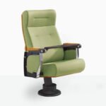 Yeplley Lecture hall chair with iron pedestal and aluminum armrest