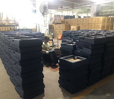 auditorium chair seat cushion quality inspection process with fabric and spring mechanism check