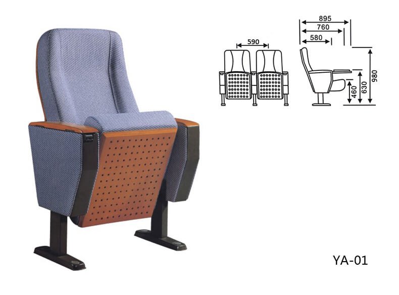 a picture shows dimension of the auditorium seating