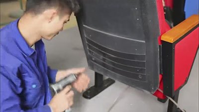 image shows auditorium seating installation step 4