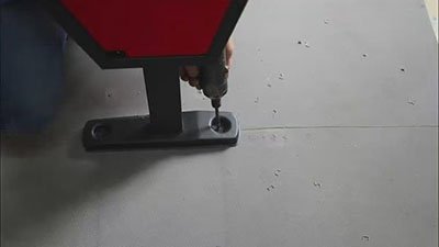 image shows auditorium seating installation step 1