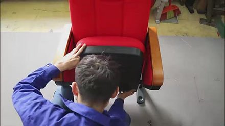 image shows auditorium seating installation step 5