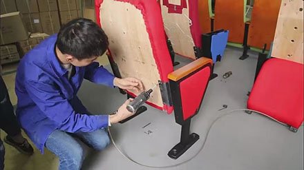 image shows auditorium seating installation step 3