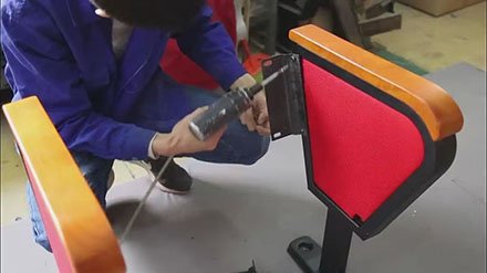 image shows auditorium seating installation step 2